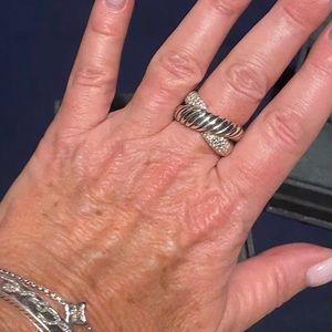 David Yurman Diamond Cable Crossover Ring
